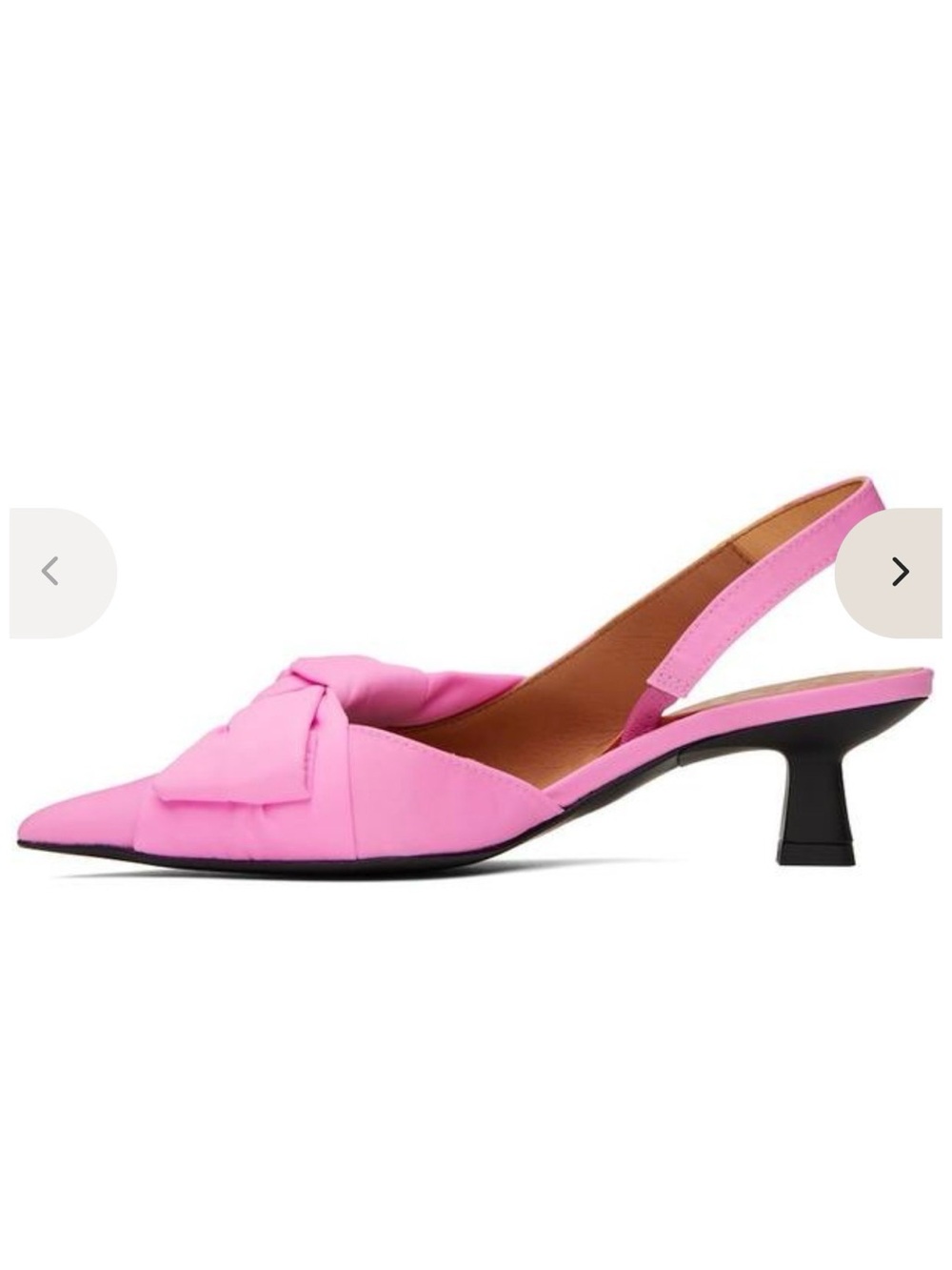 Ganni Pink Knot Slingback Kitten Heel